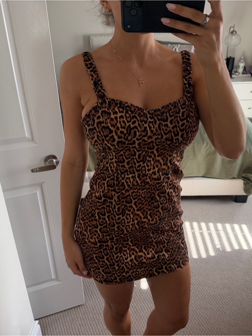 ZARA Mini Leopard Push Up Dress
